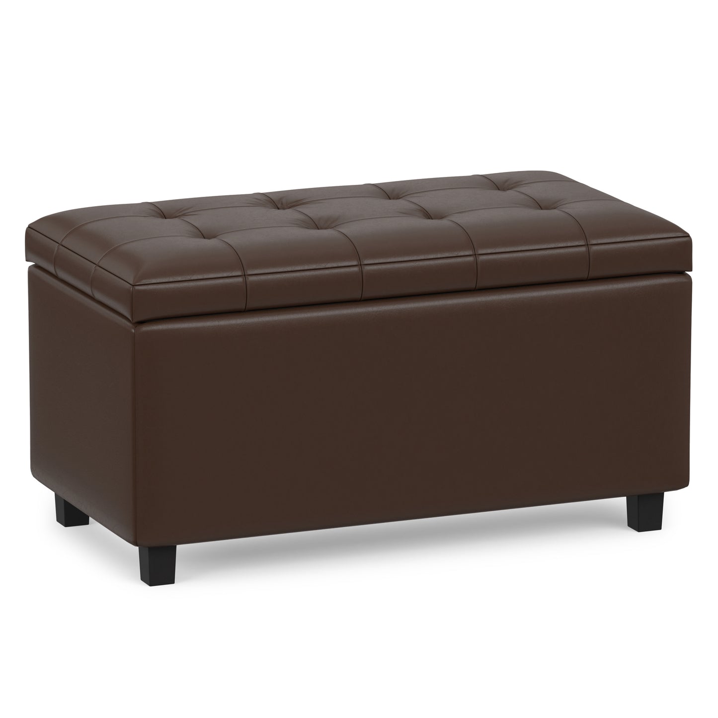 Chocolate Brown Vegan Leather | Cosmopolitan Storage Ottoman in Vegan Leather