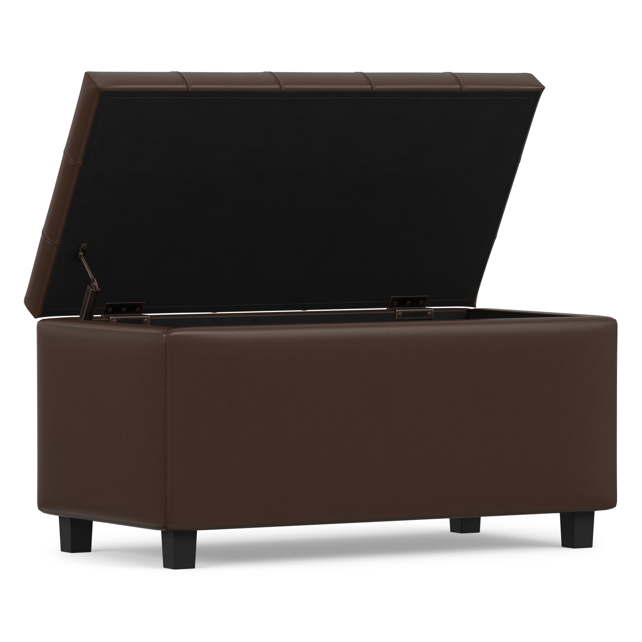Chocolate Brown Vegan Leather | Cosmopolitan Storage Ottoman in Vegan Leather