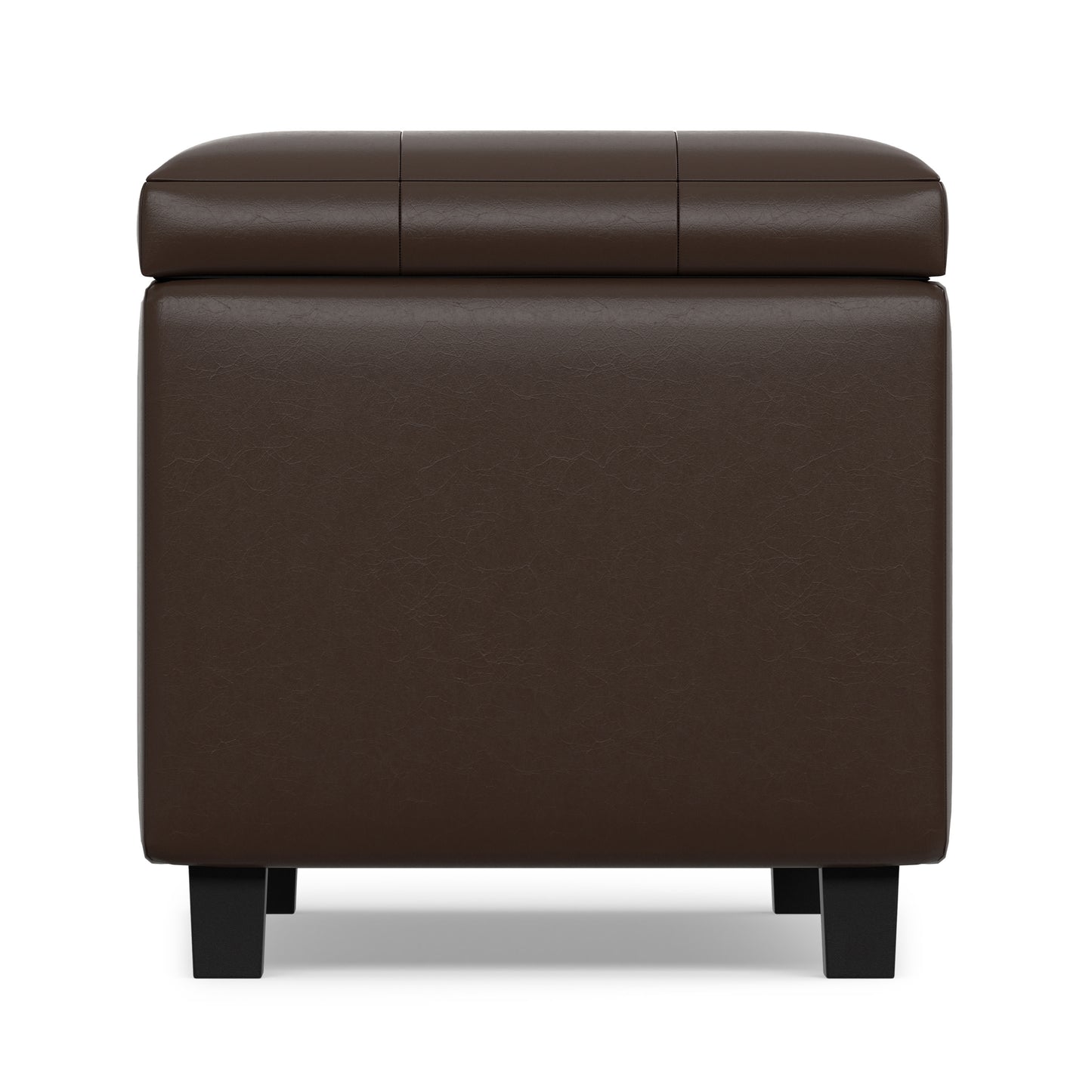 Chocolate Brown Vegan Leather | Cosmopolitan Storage Ottoman in Vegan Leather