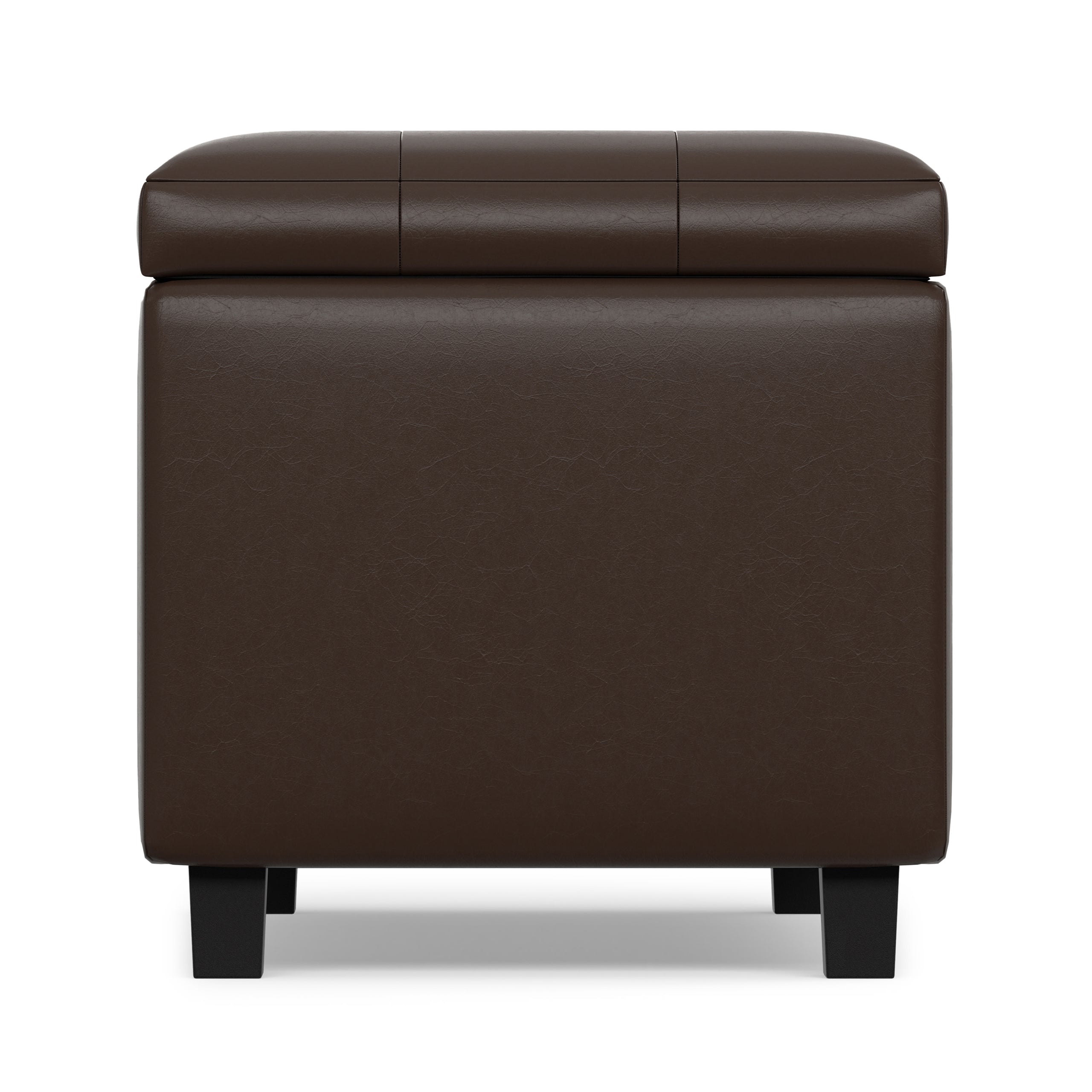 Chocolate Brown Vegan Leather | Cosmopolitan Storage Ottoman in Vegan Leather