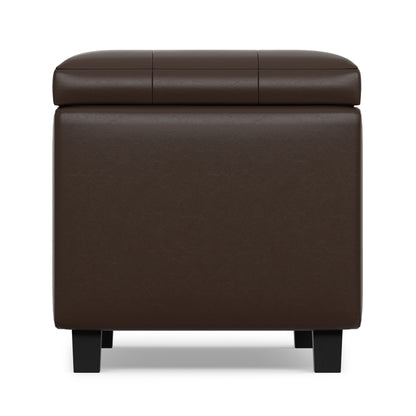 Chocolate Brown Vegan Leather | Cosmopolitan Storage Ottoman in Vegan Leather