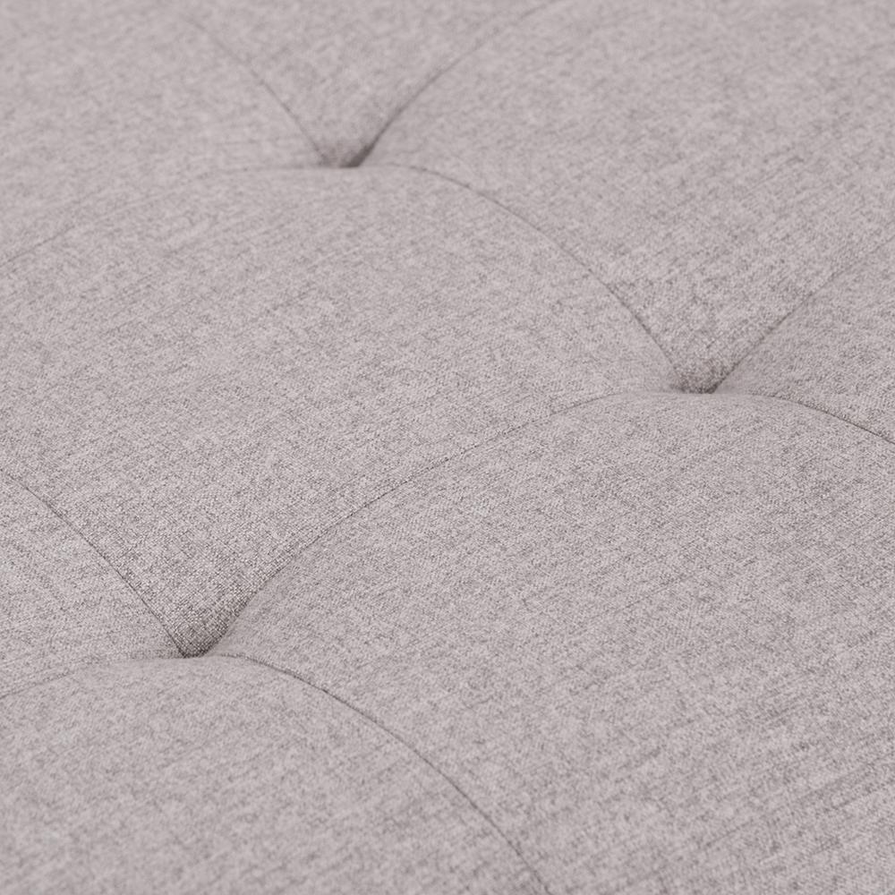 Cloud Grey Linen Style Fabric | Cosmopolitan Vegan Leather Storage Ottoman