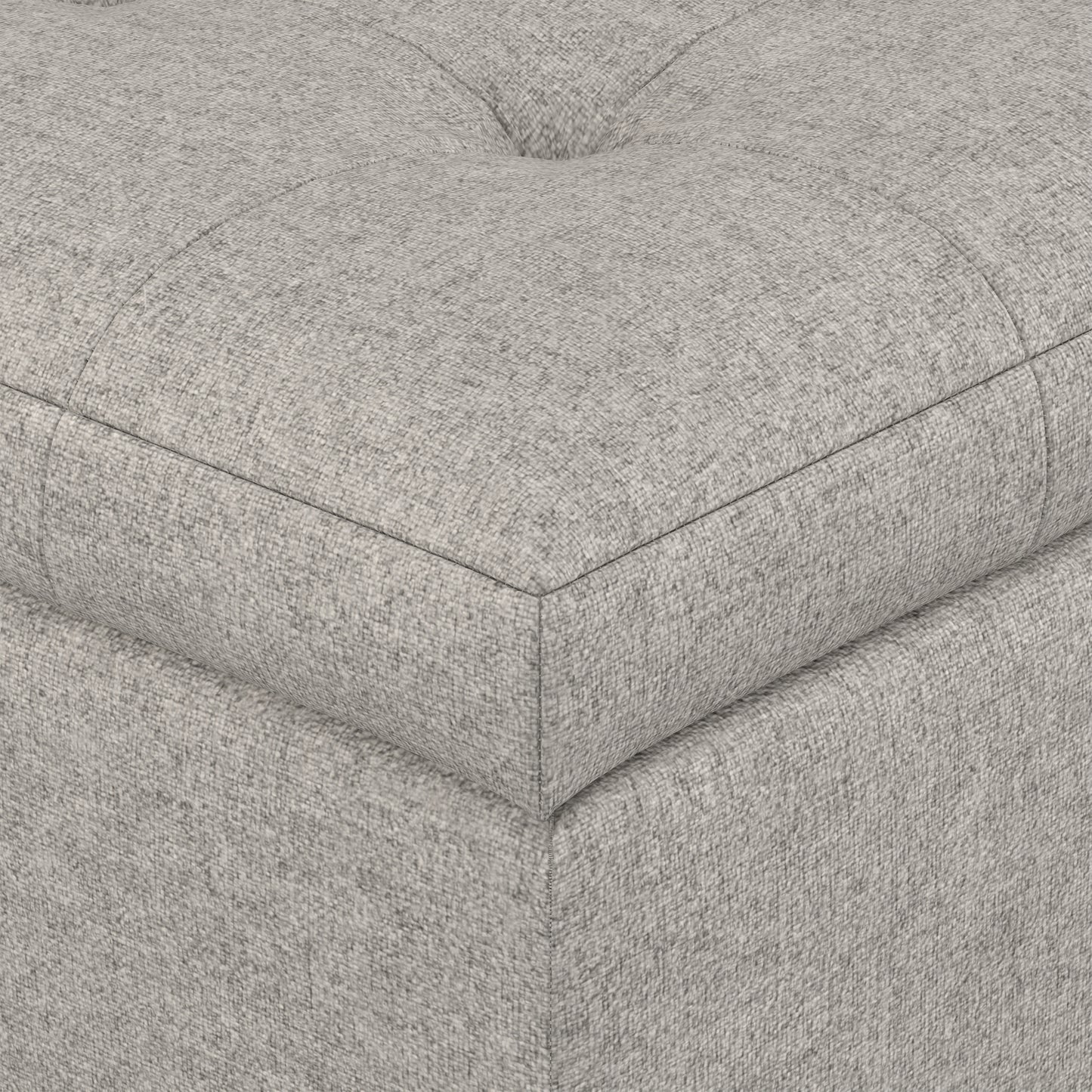 Cloud Grey Linen Style Fabric | Cosmopolitan Storage Ottoman in Linen