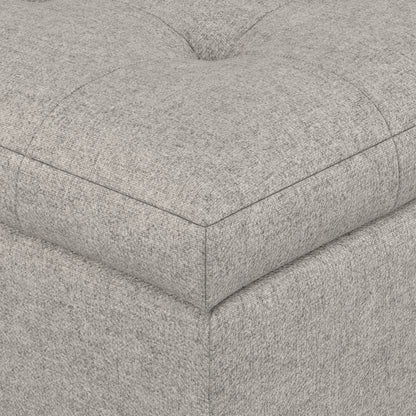 Cloud Grey Linen Style Fabric | Cosmopolitan Storage Ottoman in Linen