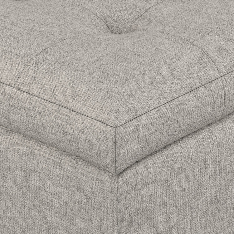 Cloud Grey Linen Style Fabric | Cosmopolitan Storage Ottoman in Linen