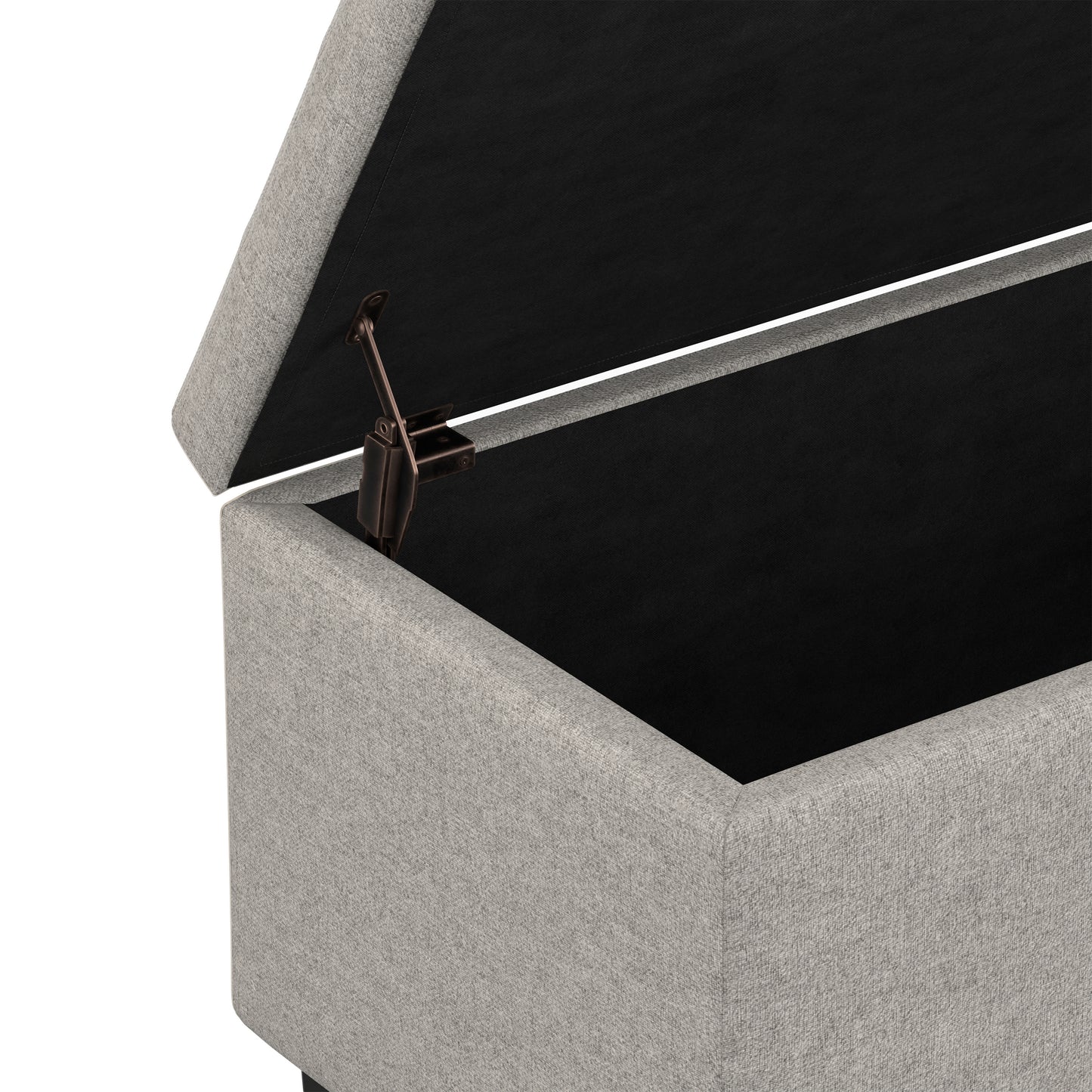 Cloud Grey Linen Style Fabric | Cosmopolitan Storage Ottoman in Linen