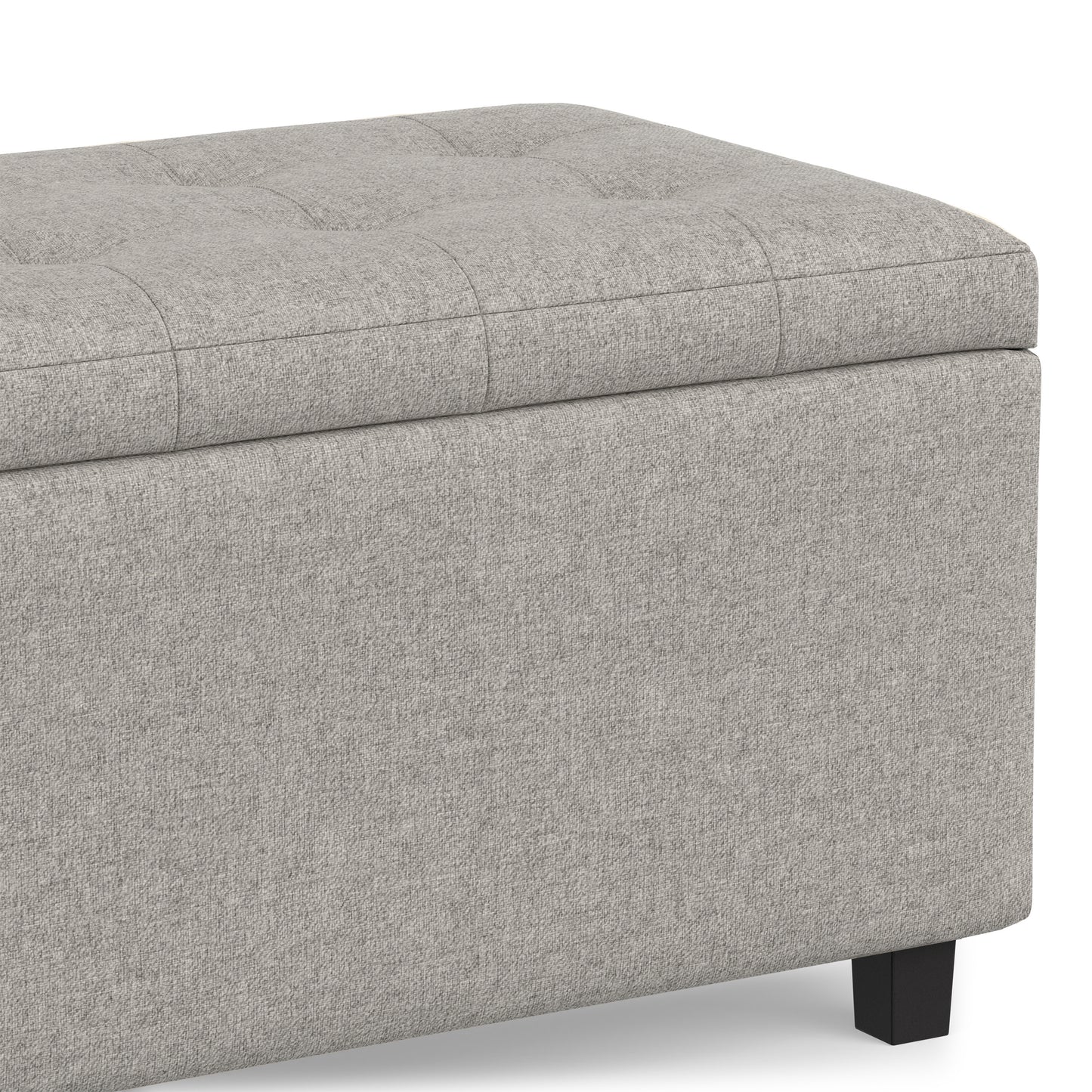 Cloud Grey Linen Style Fabric | Cosmopolitan Storage Ottoman in Linen