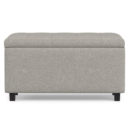 Cloud Grey Linen Style Fabric | Cosmopolitan Storage Ottoman in Linen