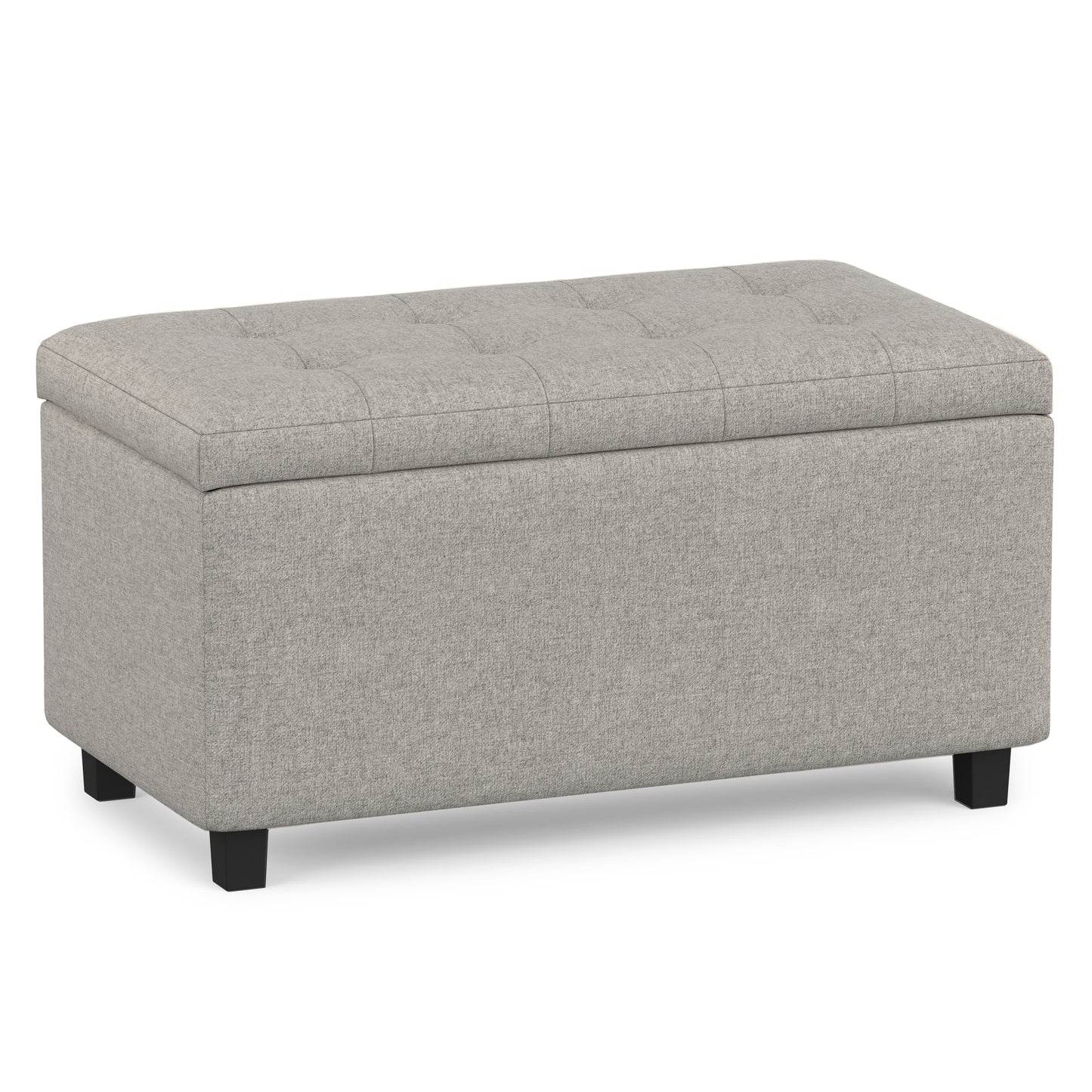Cloud Grey Linen Style Fabric | Cosmopolitan Storage Ottoman in Linen