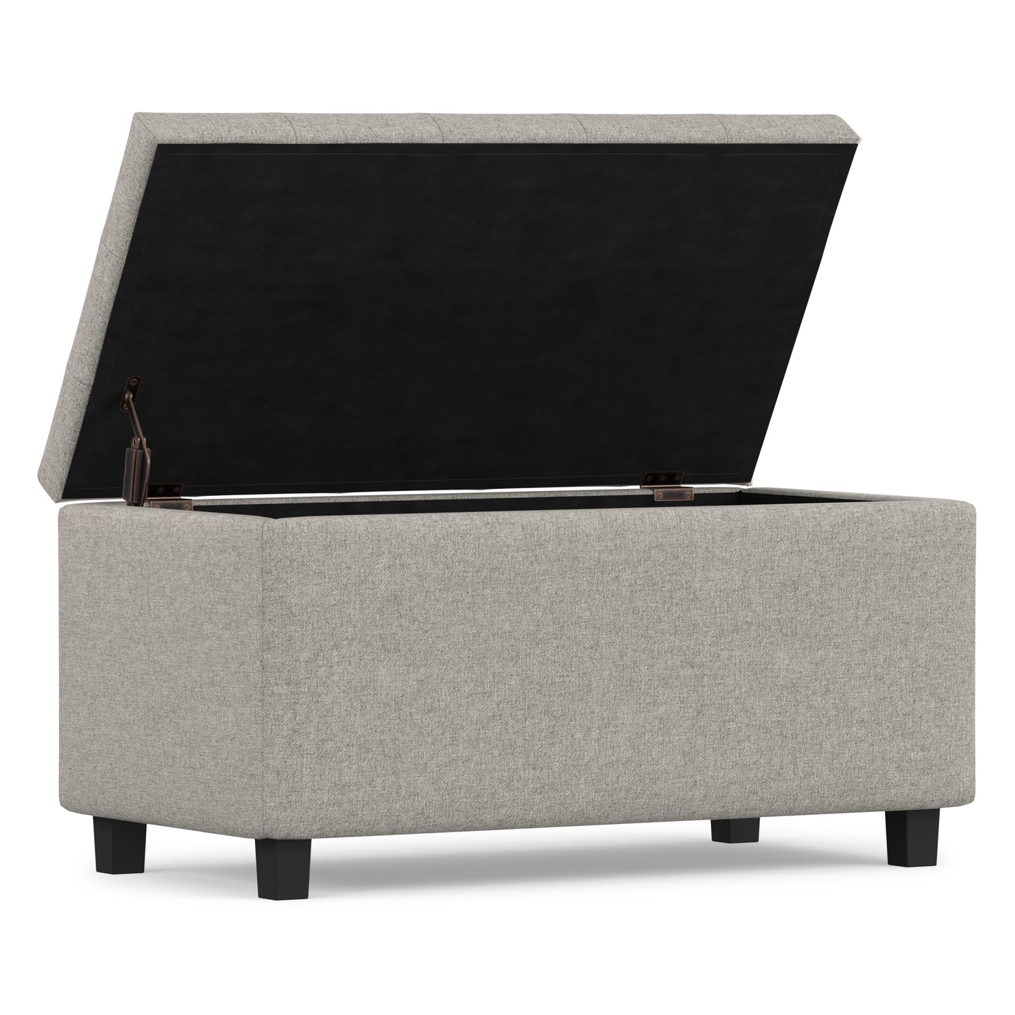 Cloud Grey Linen Style Fabric | Cosmopolitan Storage Ottoman in Linen