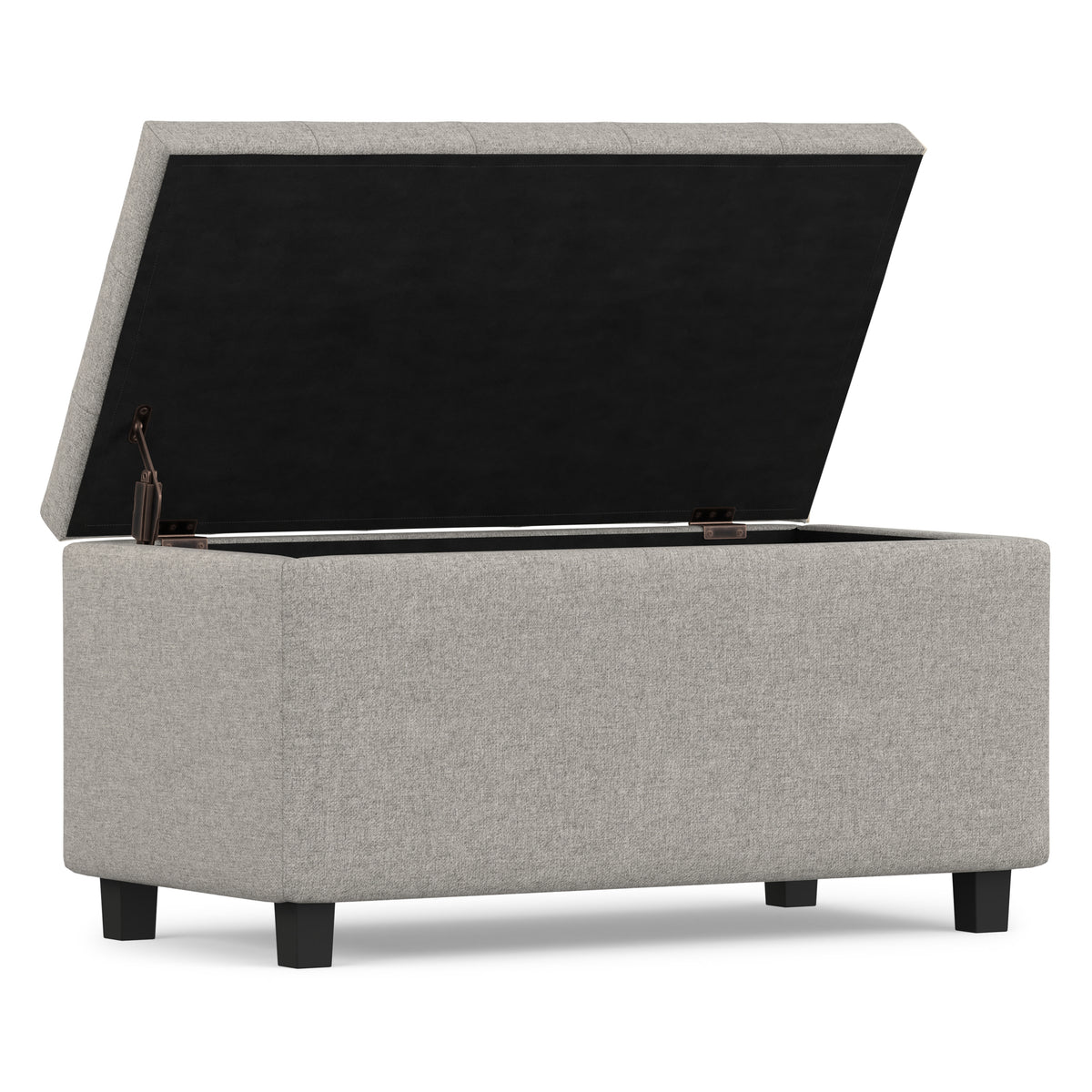 Cloud Grey Linen Style Fabric | Cosmopolitan Storage Ottoman in Linen