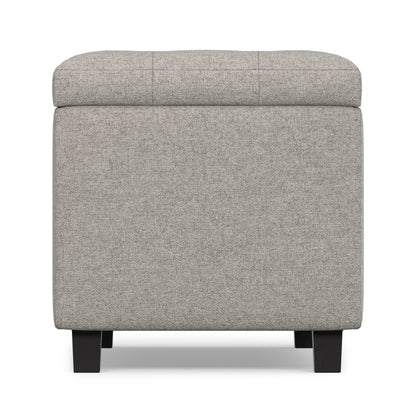 Cloud Grey Linen Style Fabric | Cosmopolitan Storage Ottoman in Linen