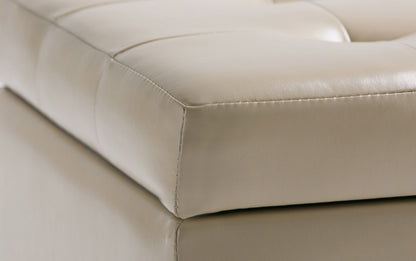 Satin Cream Vegan Leather | Cosmopolitan Vegan Leather Storage Ottoman