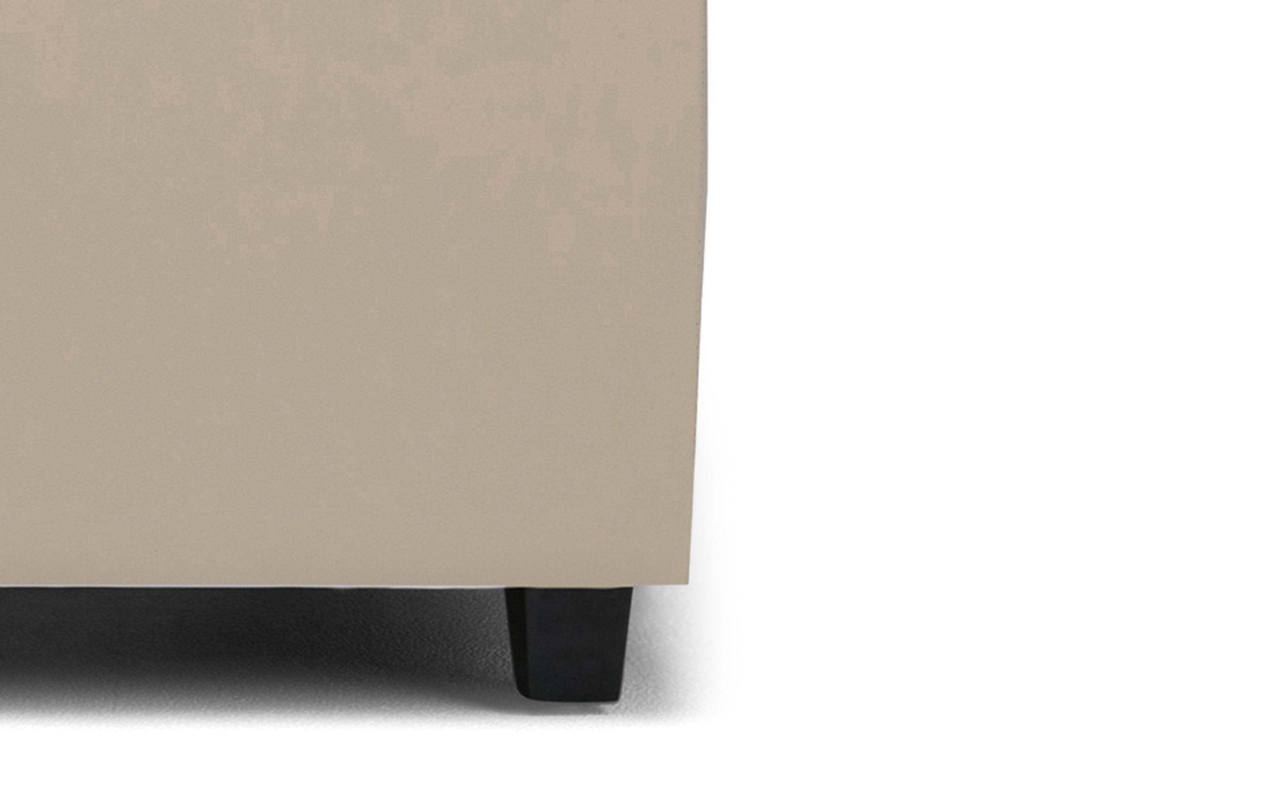 Satin Cream Vegan Leather | Cosmopolitan Vegan Leather Storage Ottoman