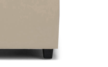 Satin Cream Vegan Leather | Cosmopolitan Vegan Leather Storage Ottoman