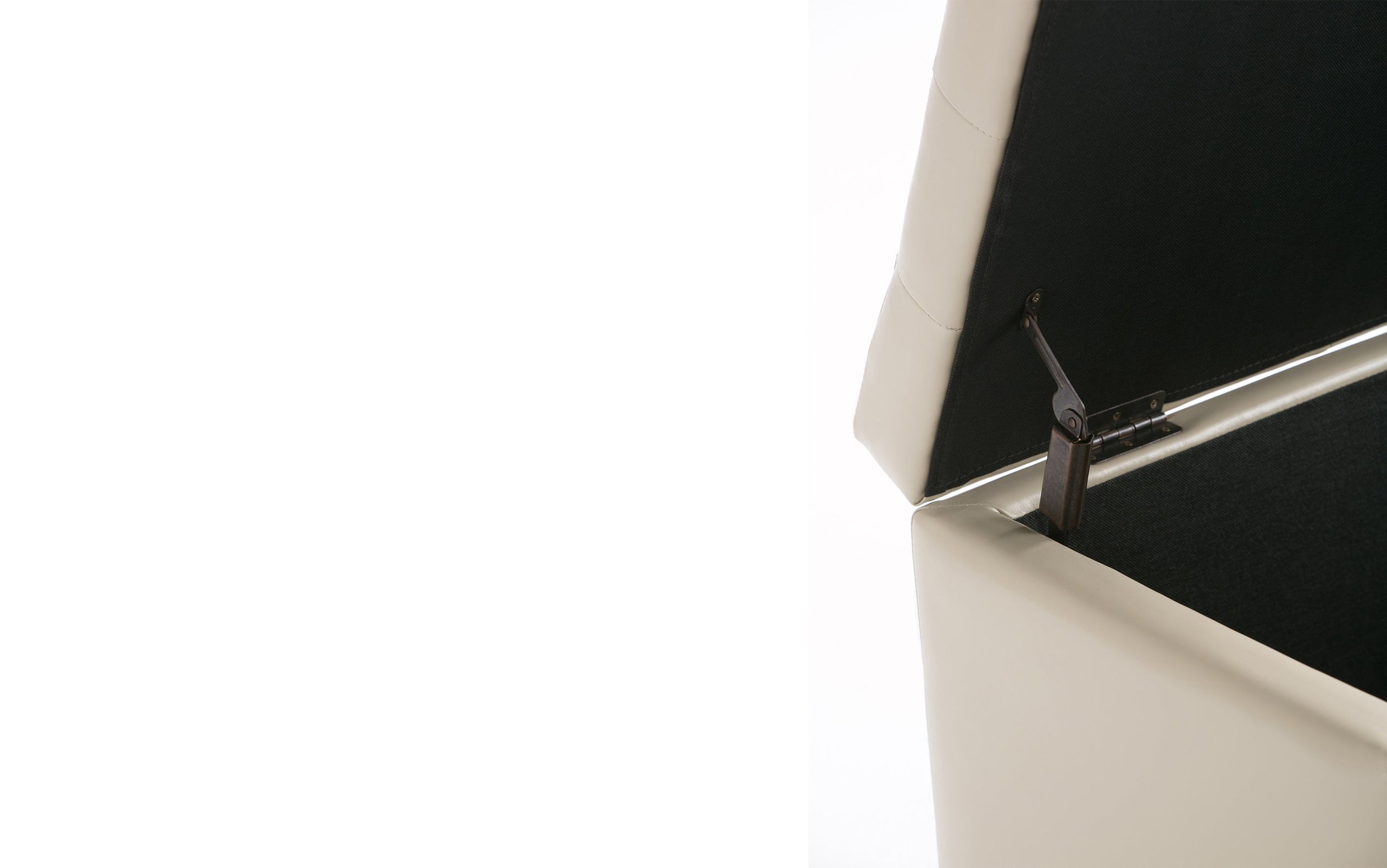 Satin Cream Vegan Leather | Cosmopolitan Vegan Leather Storage Ottoman