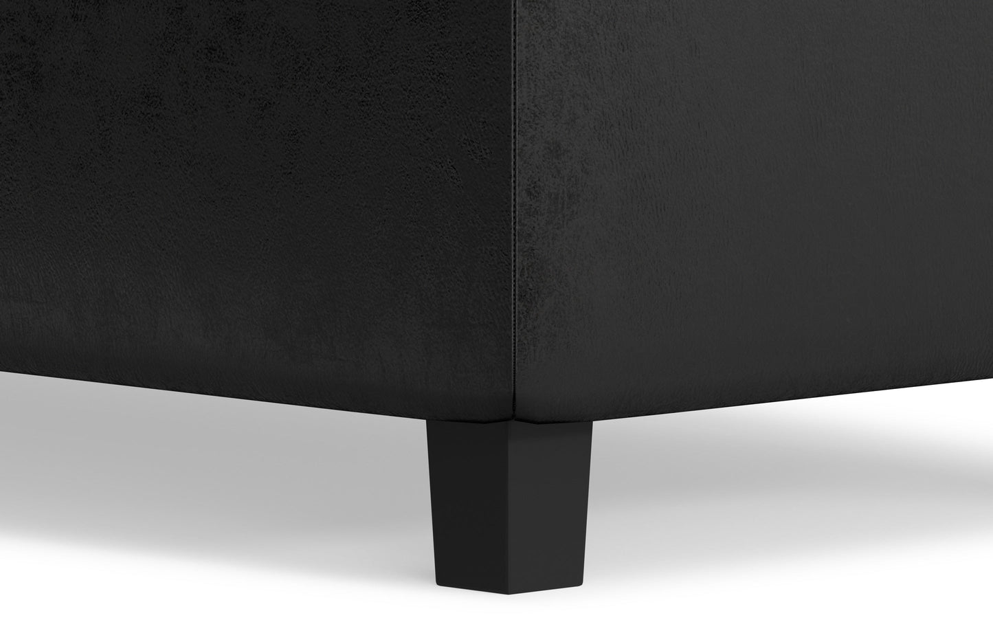 Cosmopolitan Storage Ottoman in Distressed Vegan Leather