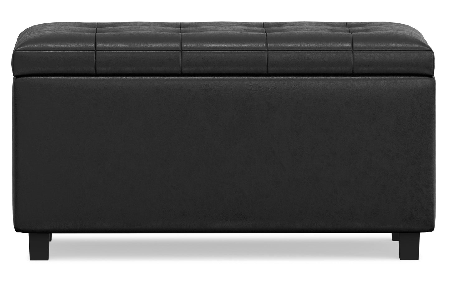 Cosmopolitan Storage Ottoman in Distressed Vegan Leather
