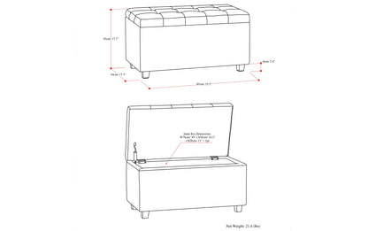 Denim Blue Vegan Leather | Cosmopolitan Vegan Leather Storage Ottoman