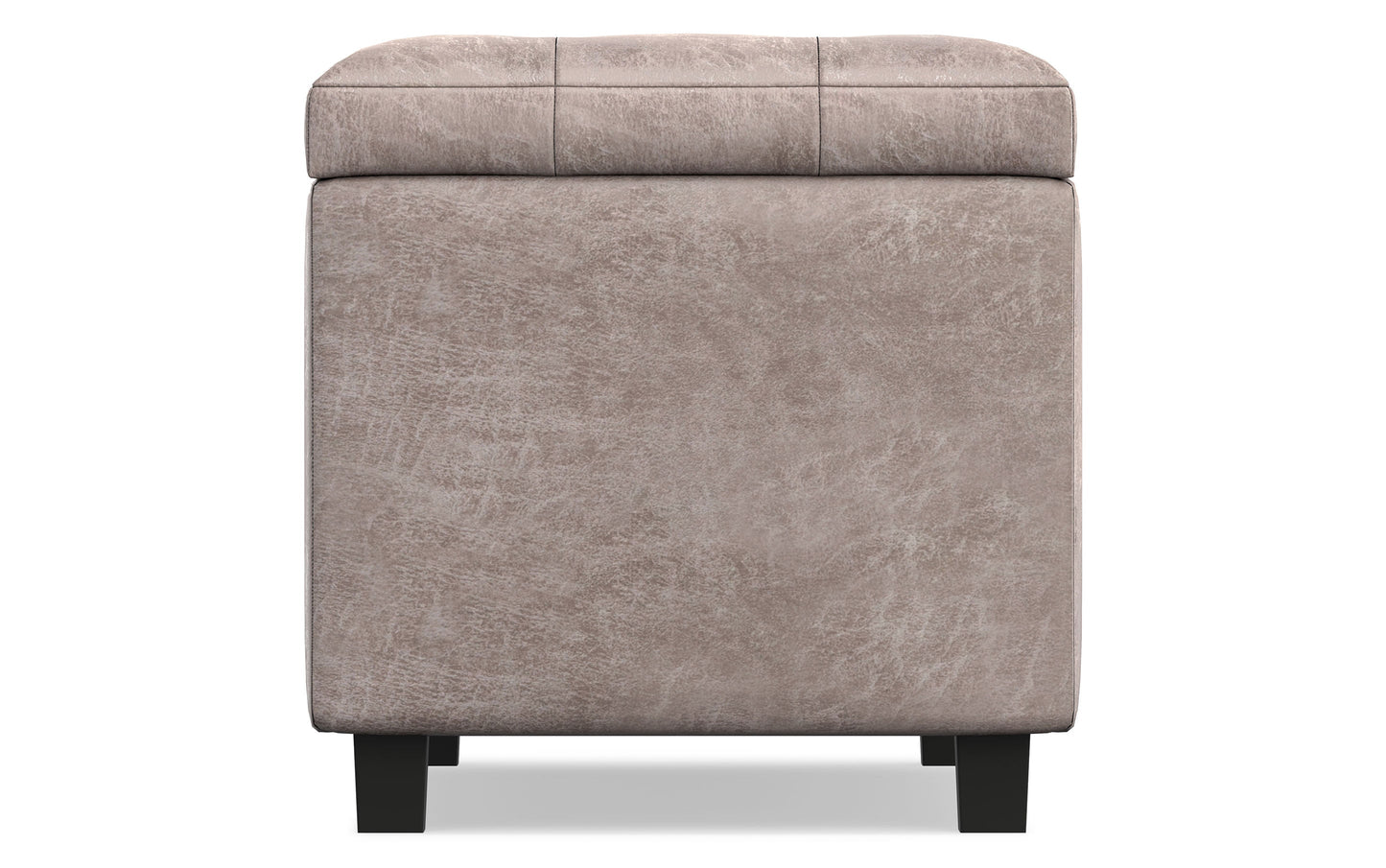 Cosmopolitan Storage Ottoman in Distressed Vegan Leather