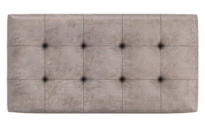 Distressed Grey Taupe Distressed Vegan Leather | Cosmopolitan Faux Air Leather Storage Ottoman