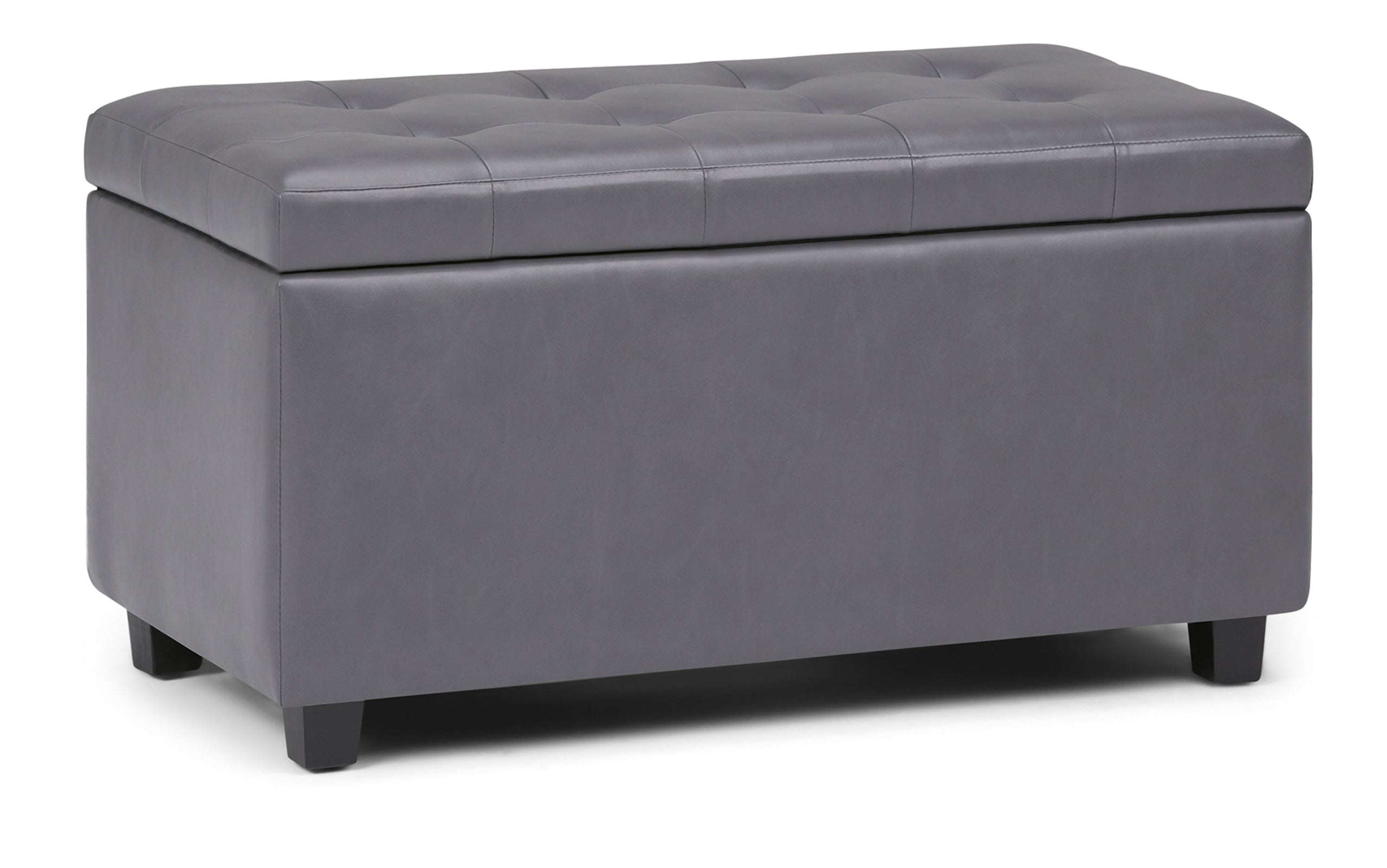 Stone Grey Vegan Leather | Cosmopolitan Vegan Leather Storage Ottoman