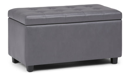 Stone Grey Vegan Leather | Cosmopolitan Vegan Leather Storage Ottoman