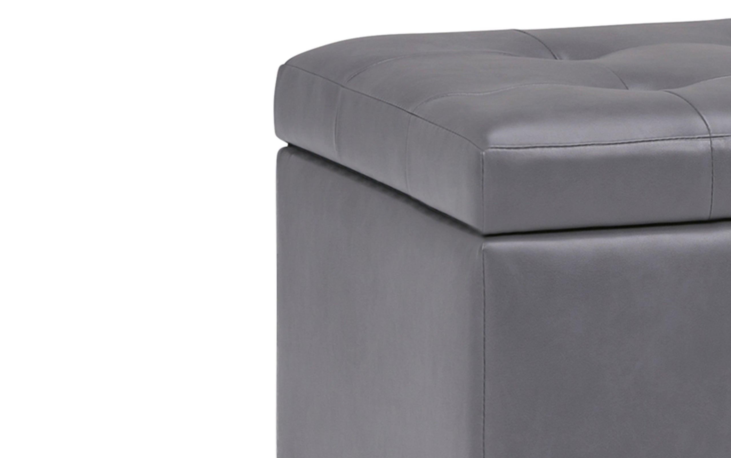 Stone Grey Vegan Leather | Cosmopolitan Vegan Leather Storage Ottoman
