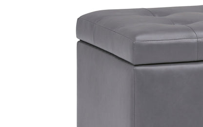 Stone Grey Vegan Leather | Cosmopolitan Vegan Leather Storage Ottoman