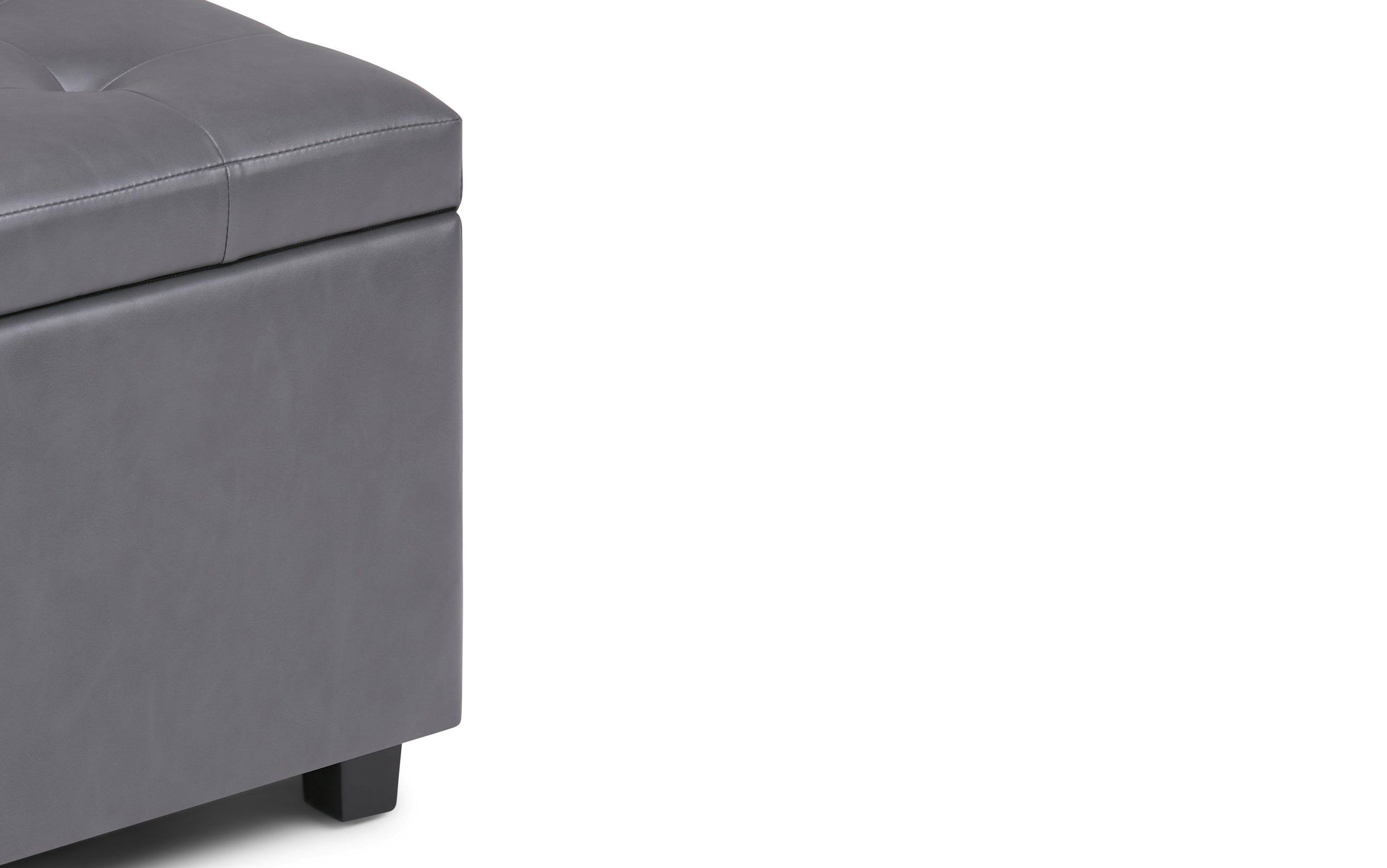 Stone Grey Vegan Leather | Cosmopolitan Vegan Leather Storage Ottoman