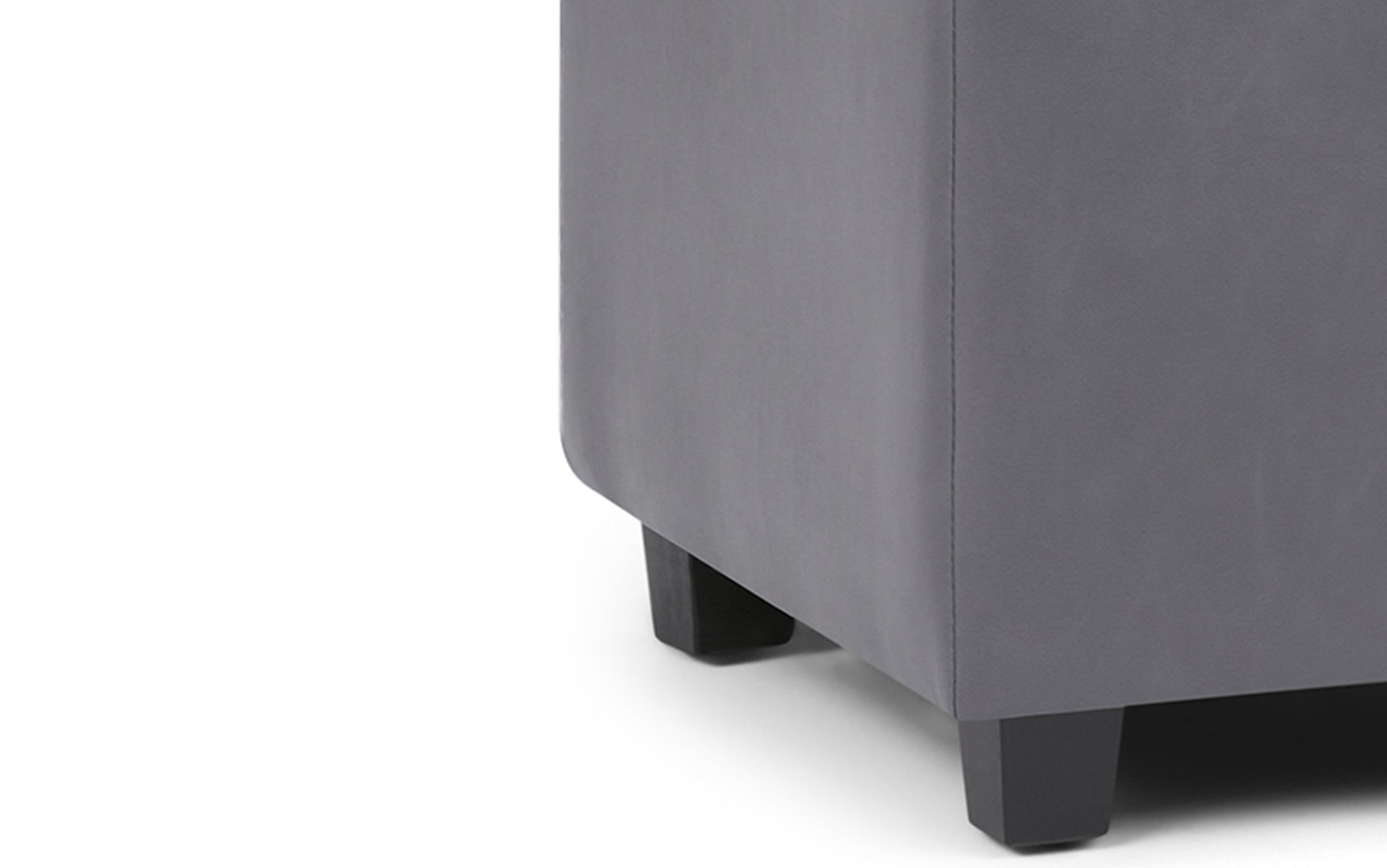 Stone Grey Vegan Leather | Cosmopolitan Vegan Leather Storage Ottoman