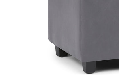 Stone Grey Vegan Leather | Cosmopolitan Vegan Leather Storage Ottoman