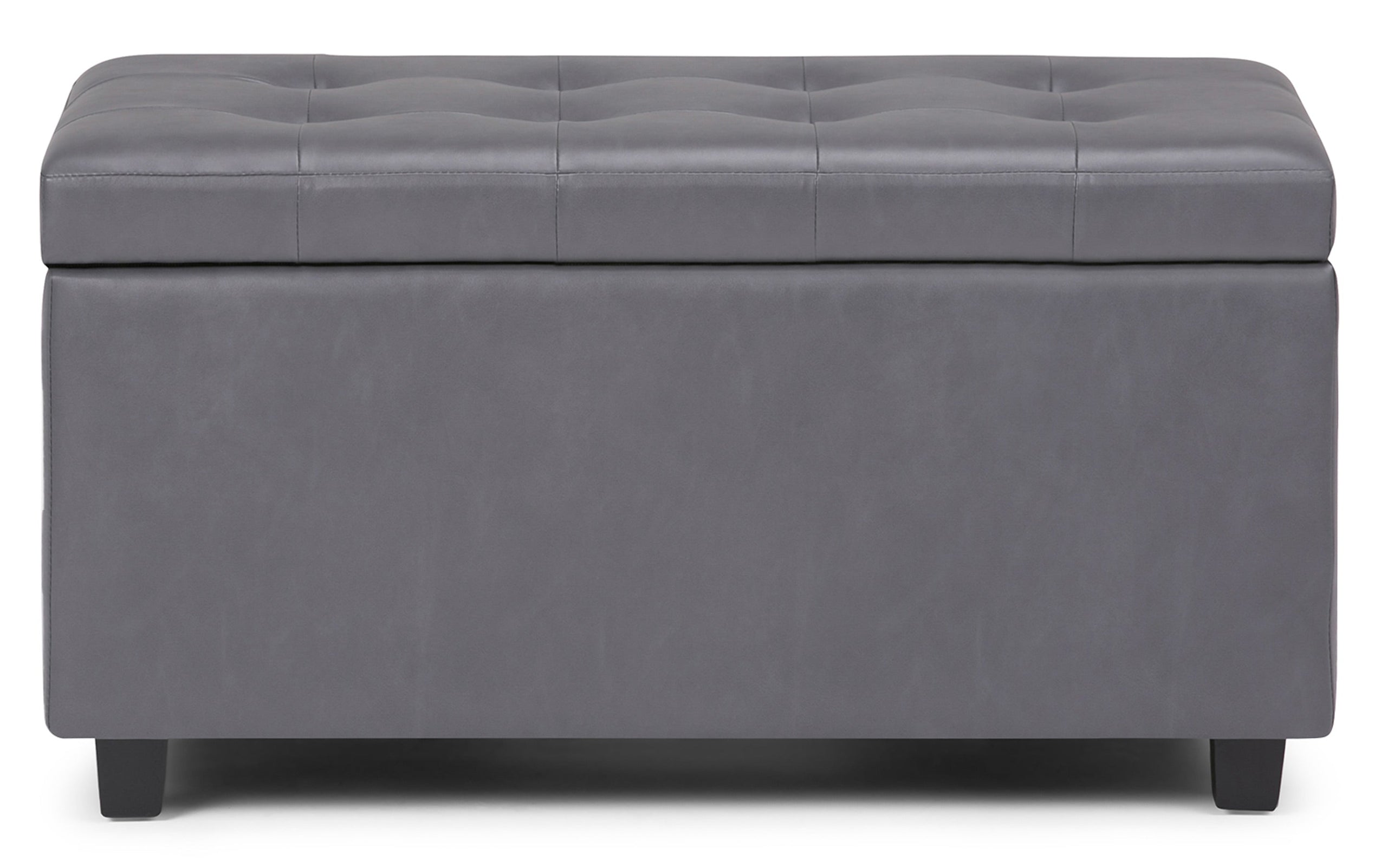 Stone Grey Vegan Leather | Cosmopolitan Vegan Leather Storage Ottoman