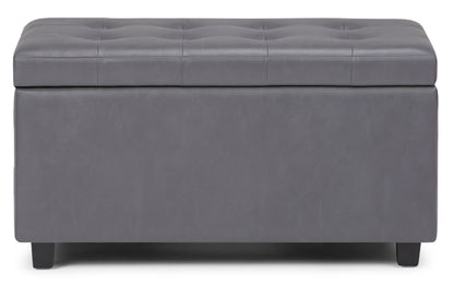 Stone Grey Vegan Leather | Cosmopolitan Vegan Leather Storage Ottoman