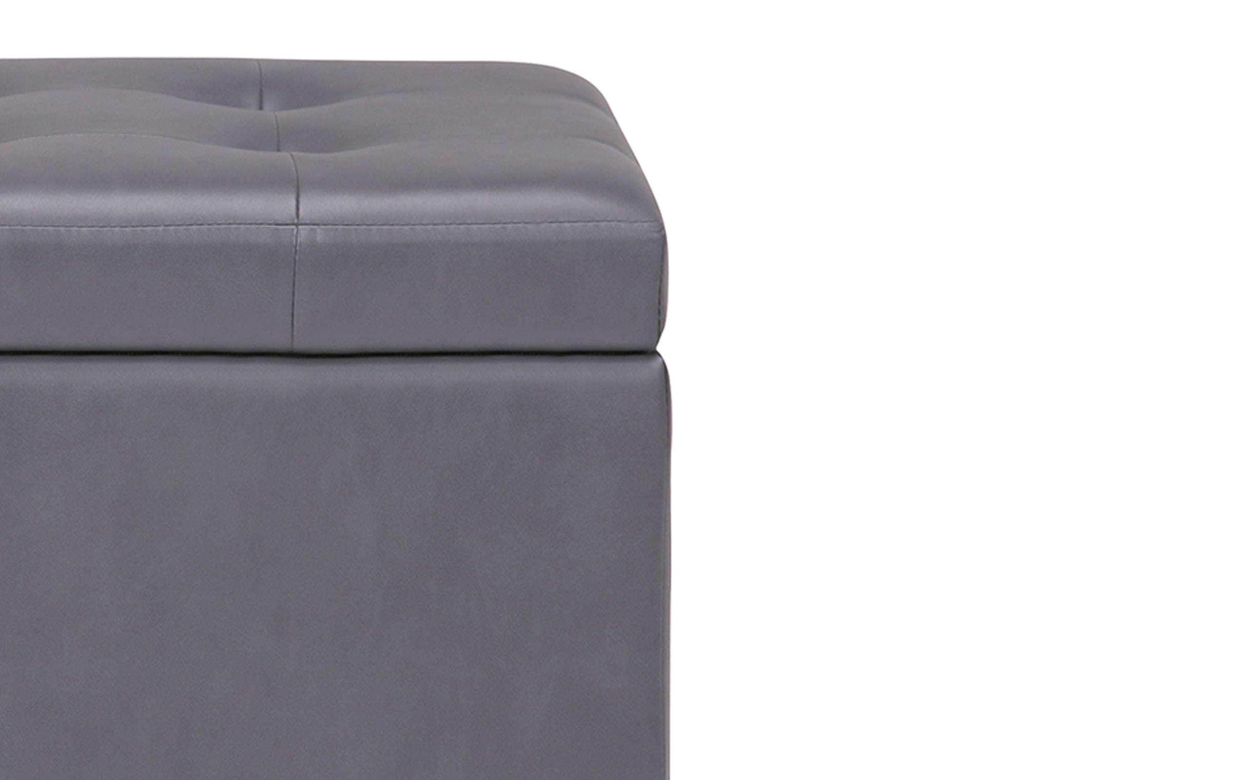 Stone Grey Vegan Leather | Cosmopolitan Vegan Leather Storage Ottoman