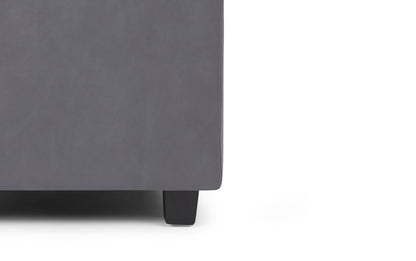 Stone Grey Vegan Leather | Cosmopolitan Vegan Leather Storage Ottoman