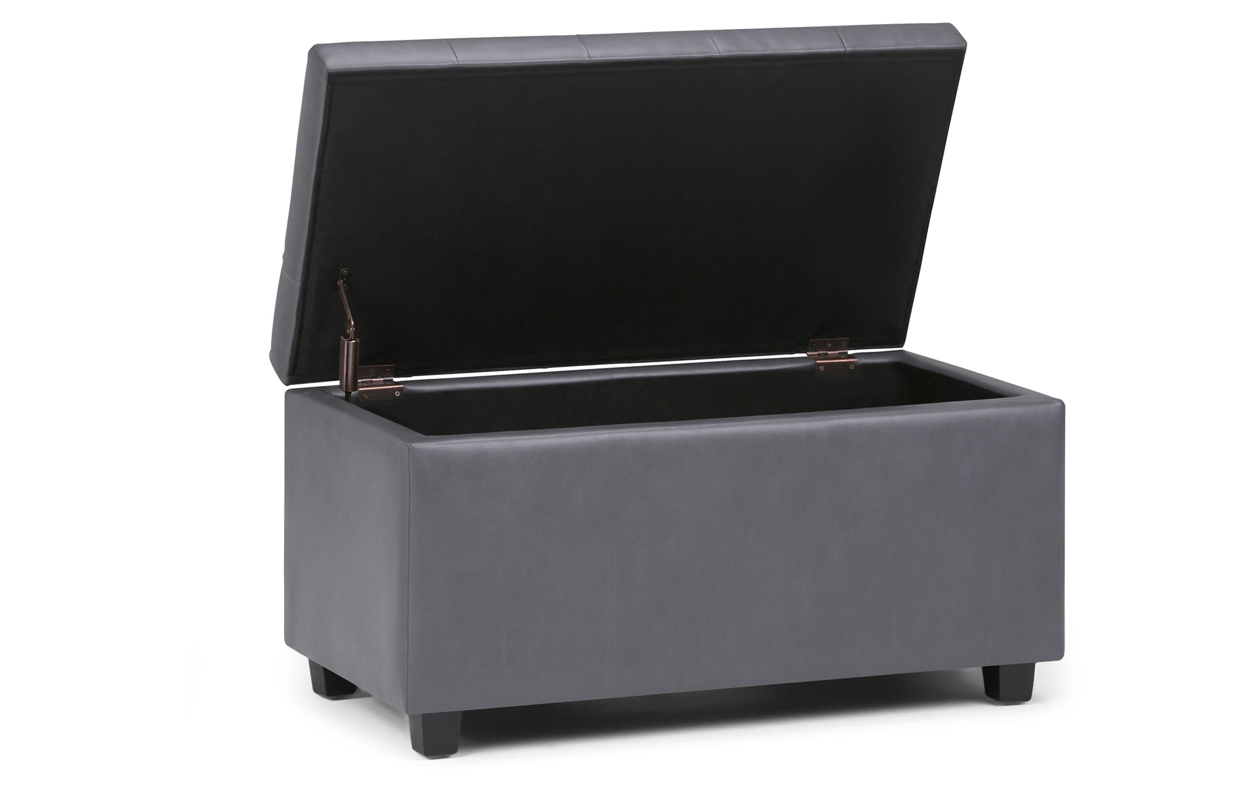 Stone Grey Vegan Leather | Cosmopolitan Vegan Leather Storage Ottoman