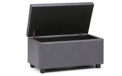 Stone Grey Vegan Leather | Cosmopolitan Vegan Leather Storage Ottoman
