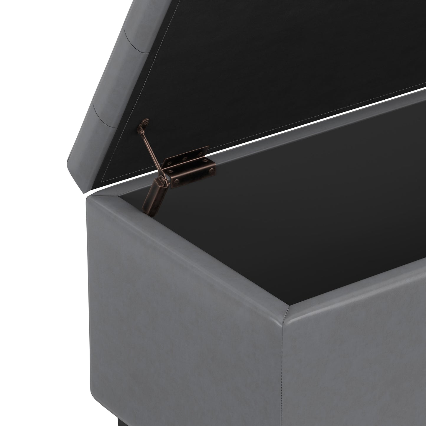 Stone Grey Vegan Leather | Cosmopolitan Storage Ottoman in Vegan Leather