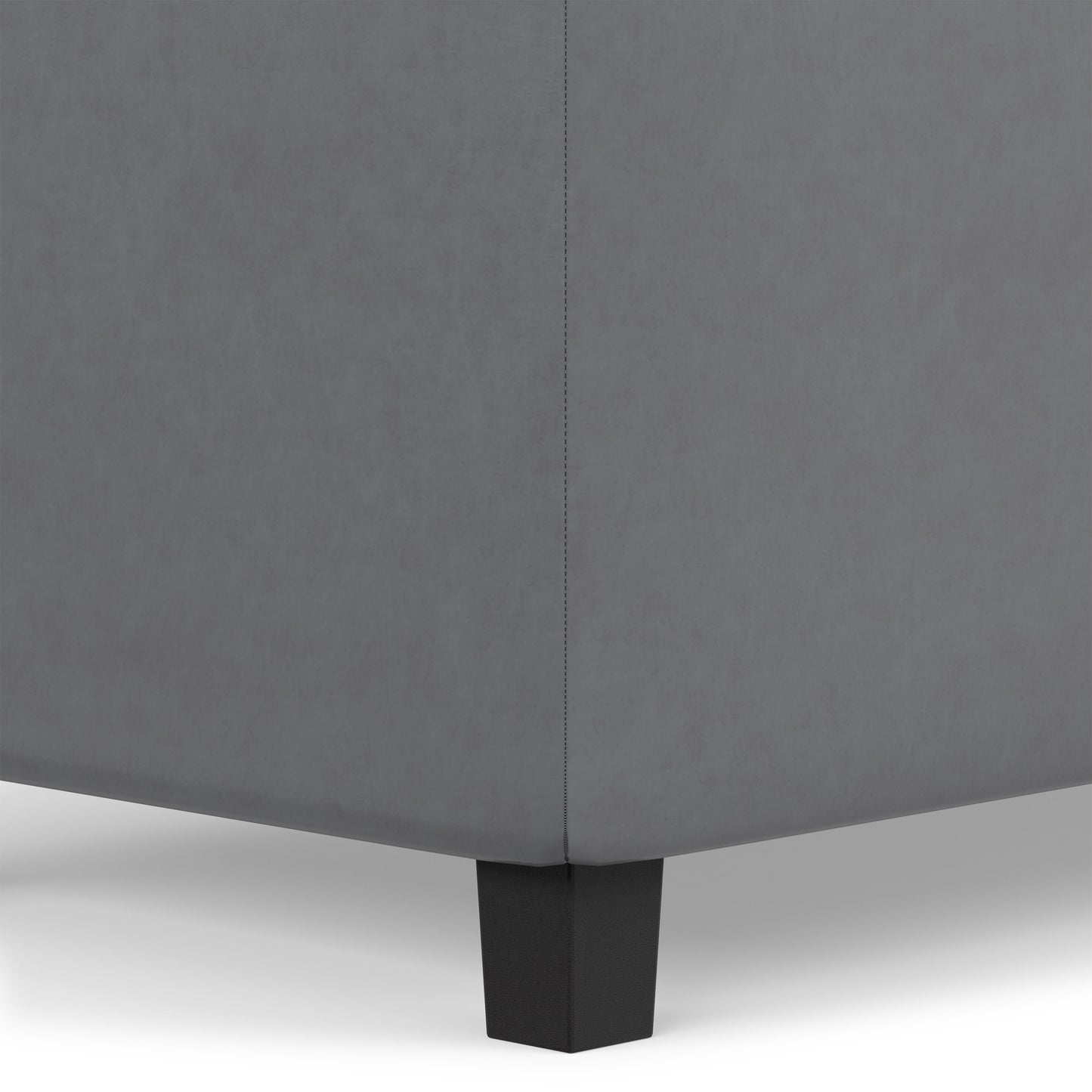 Stone Grey Vegan Leather | Cosmopolitan Storage Ottoman in Vegan Leather