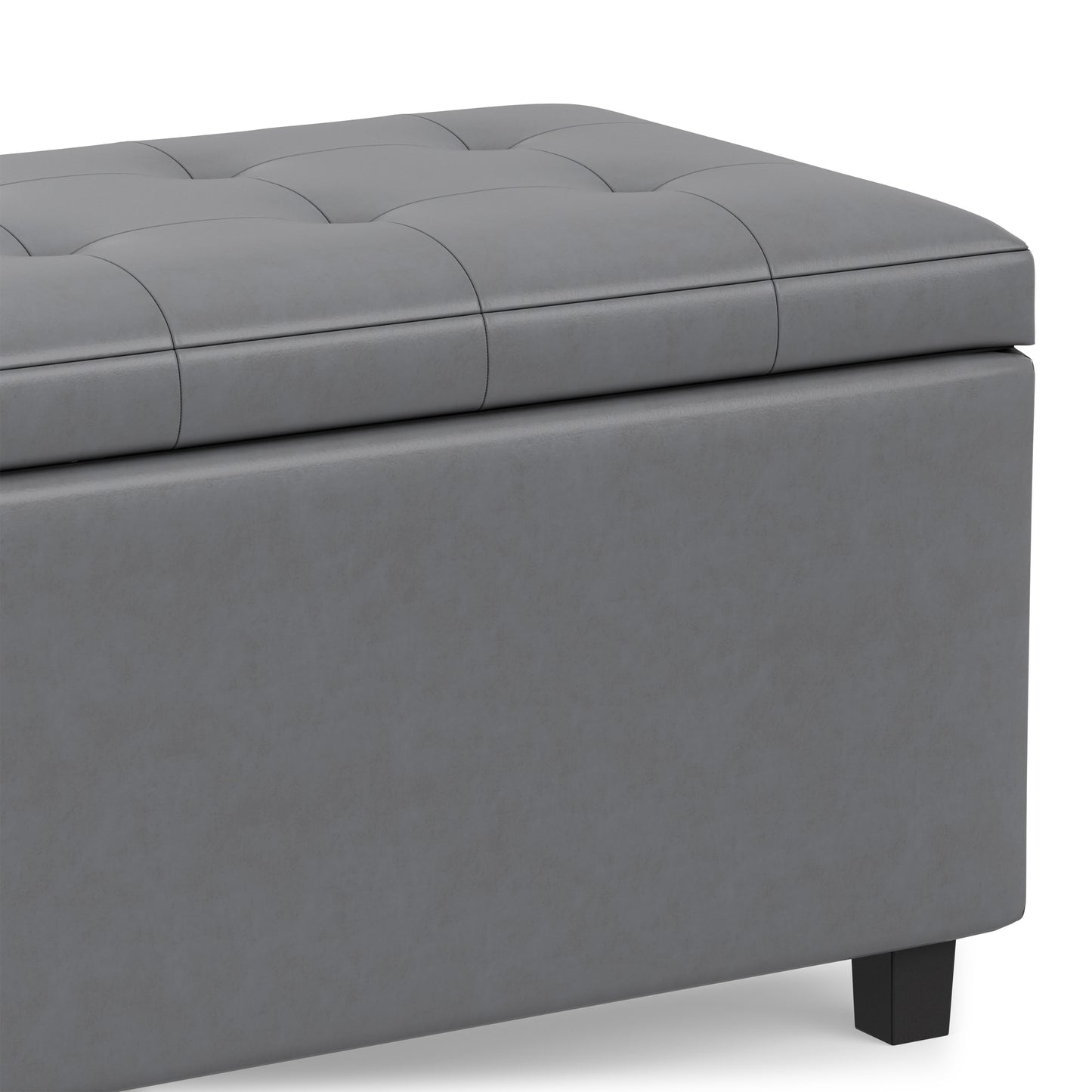Stone Grey Vegan Leather | Cosmopolitan Storage Ottoman in Vegan Leather