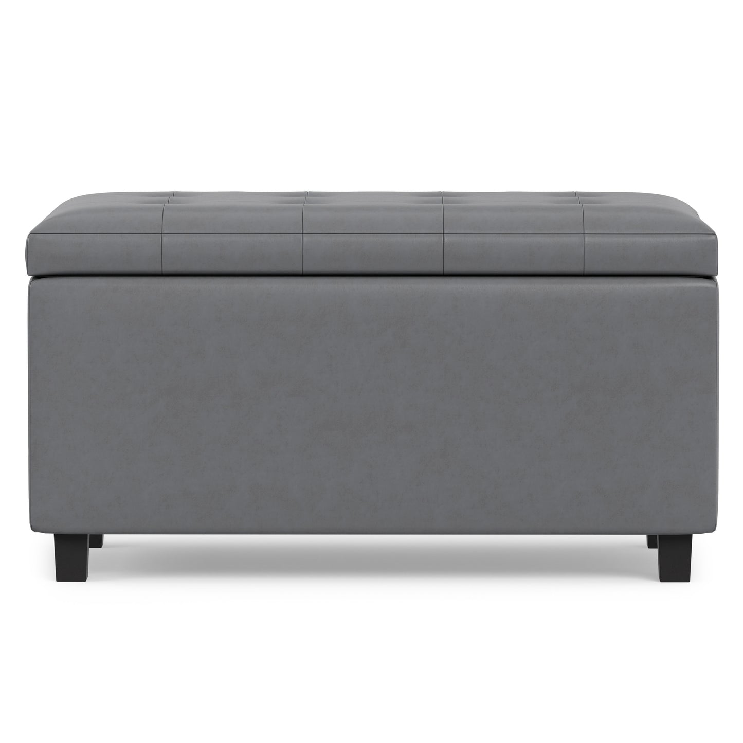 Stone Grey Vegan Leather | Cosmopolitan Storage Ottoman in Vegan Leather