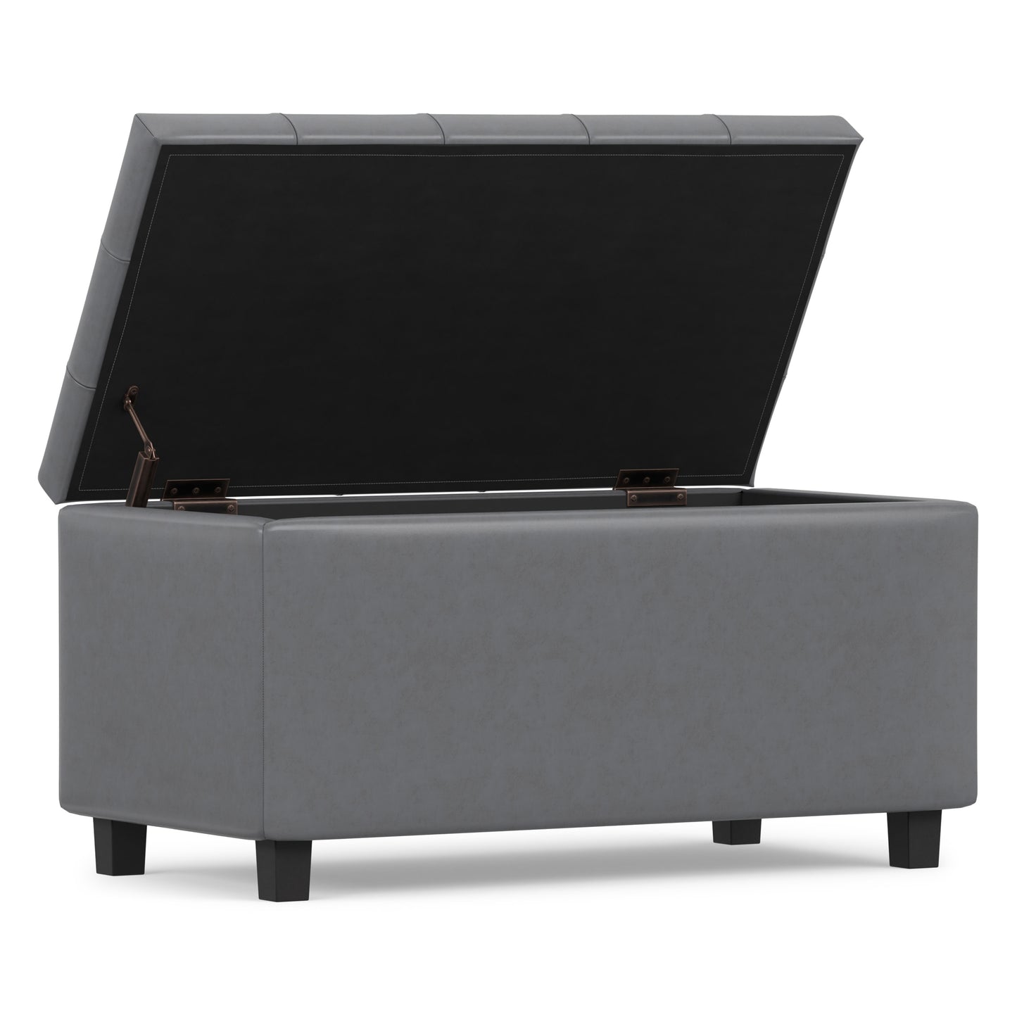 Stone Grey Vegan Leather | Cosmopolitan Storage Ottoman in Vegan Leather