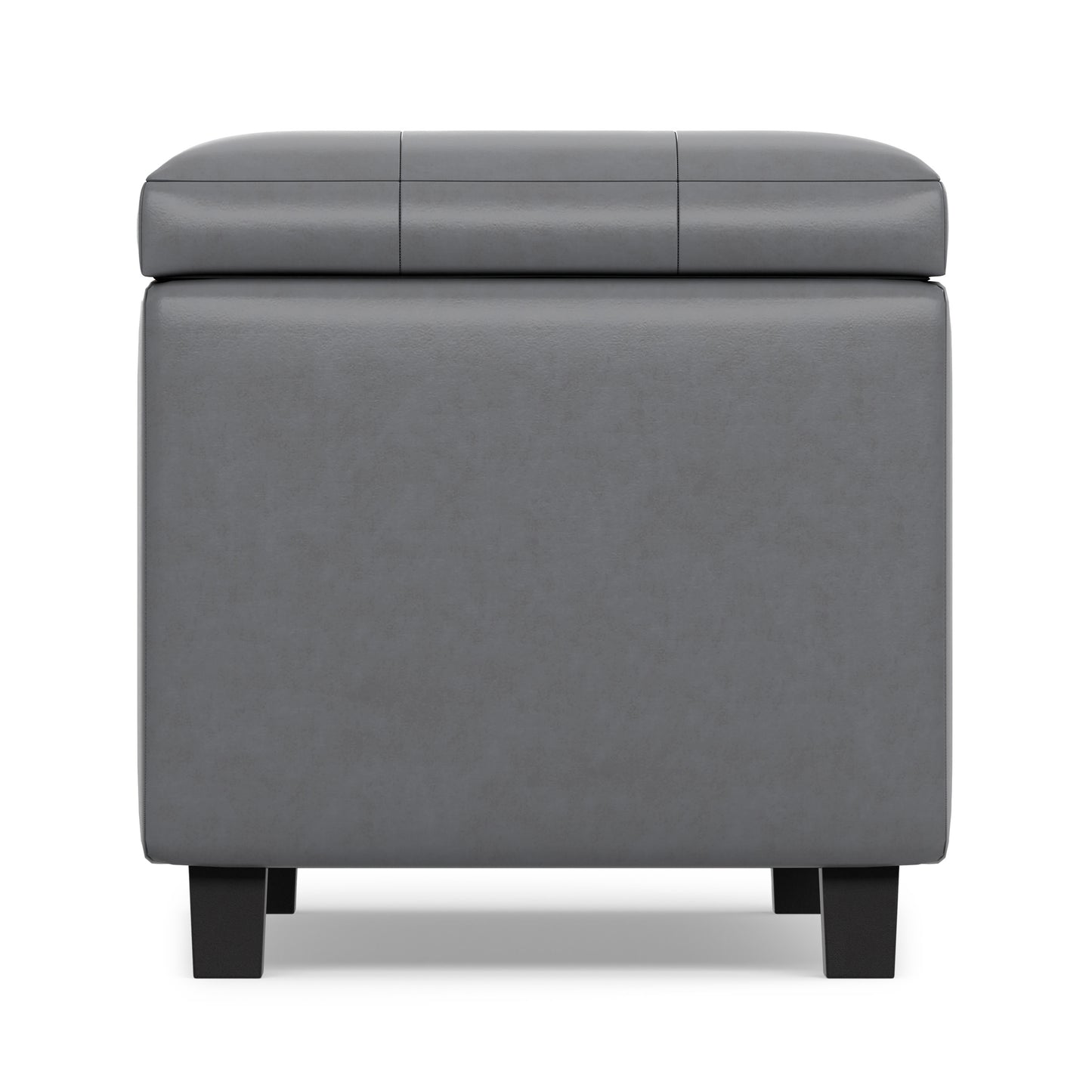 Stone Grey Vegan Leather | Cosmopolitan Storage Ottoman in Vegan Leather