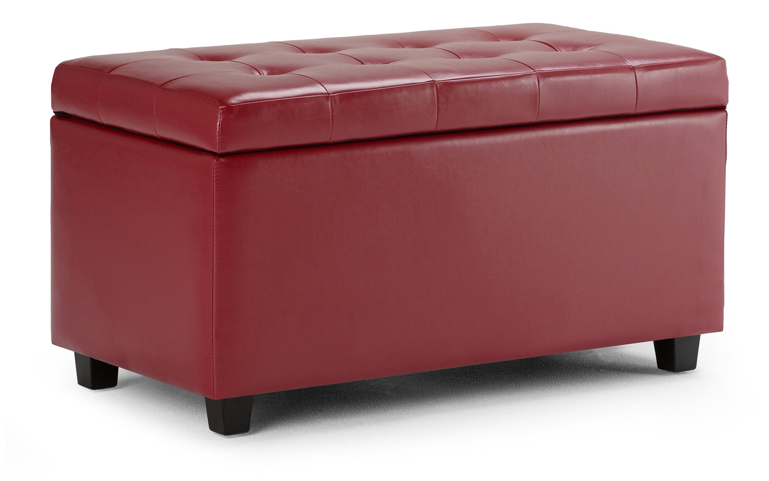 Red Vegan Leather | Cosmopolitan Vegan Leather Storage Ottoman