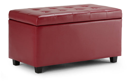 Red Vegan Leather | Cosmopolitan Vegan Leather Storage Ottoman
