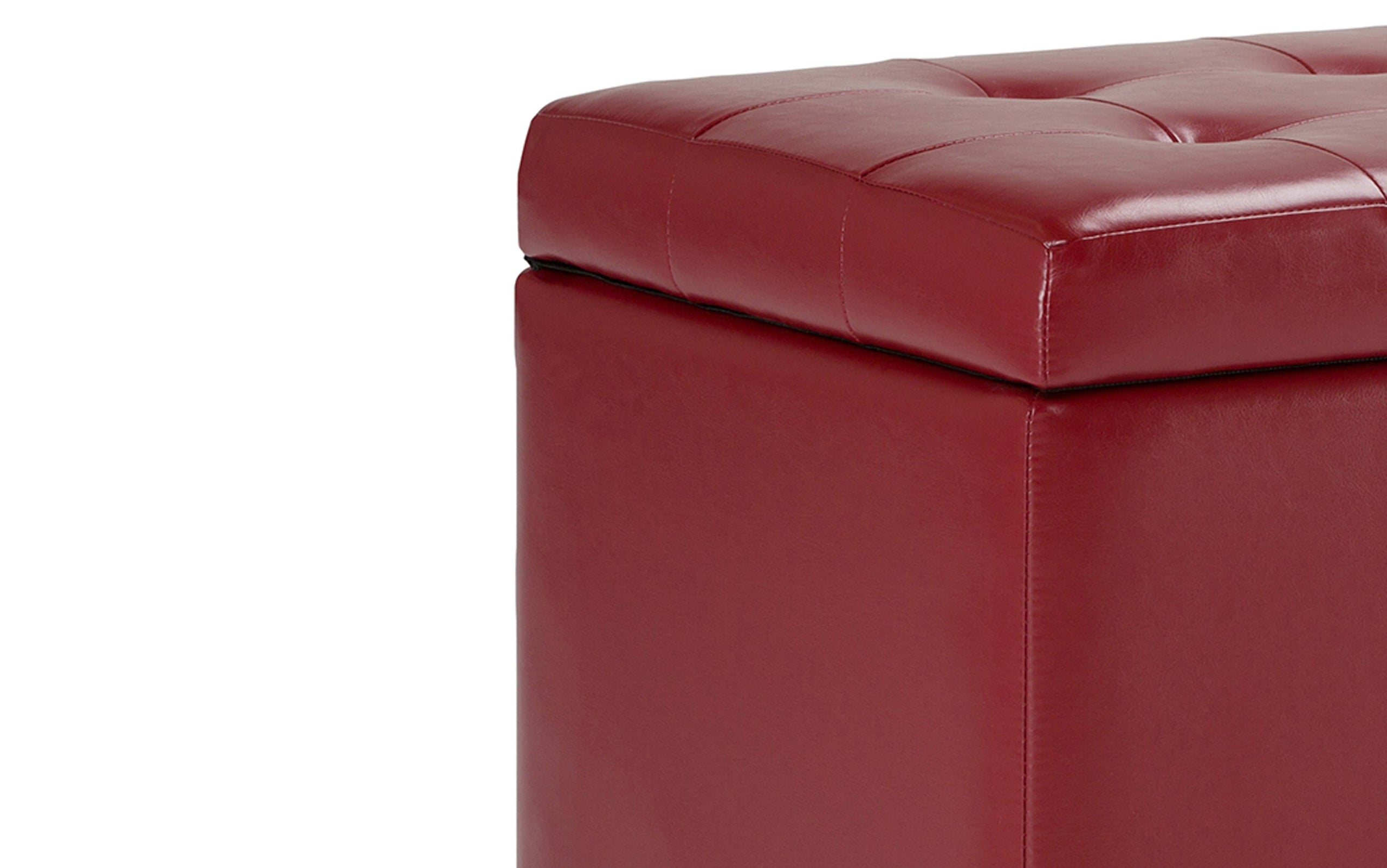 Red Vegan Leather | Cosmopolitan Vegan Leather Storage Ottoman