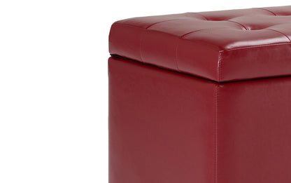 Red Vegan Leather | Cosmopolitan Vegan Leather Storage Ottoman
