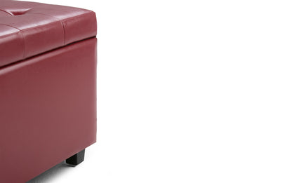 Red Vegan Leather | Cosmopolitan Vegan Leather Storage Ottoman