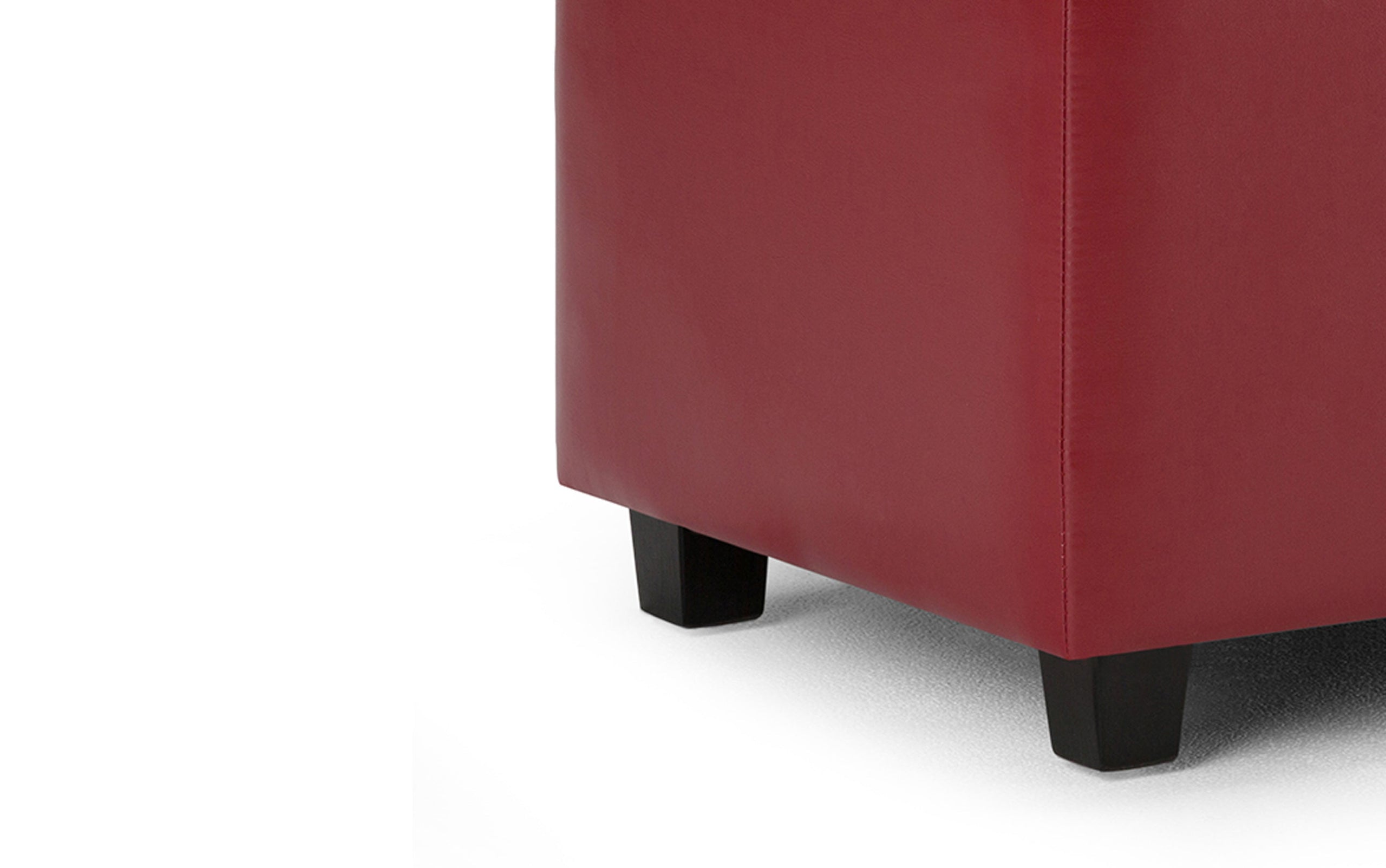 Red Vegan Leather | Cosmopolitan Vegan Leather Storage Ottoman